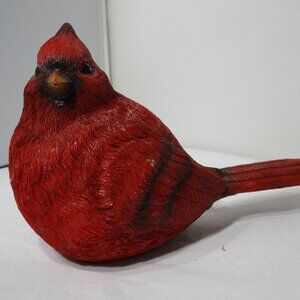 Red Cardinal Sitting Bird Figurine Resin Figure